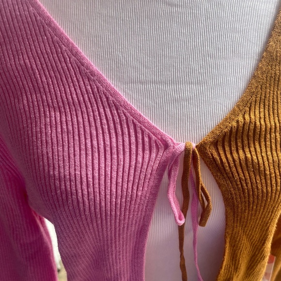 NWT HAZEL MOON SPLIT COLOR OPEN CARDIGAN - Picture 3 of 6